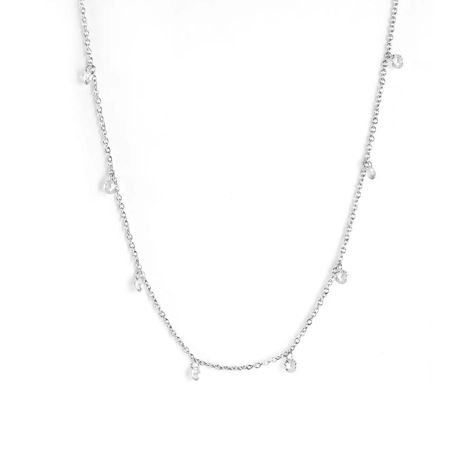 Crystal Pendant Stainless Steel Necklace Jewelry Women's Chains Necklaces Collars Accessories Party 2021 Hot bijoux asonjewelry